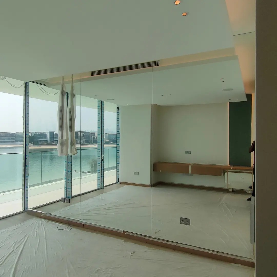 Luxury Glass Partition UAE Palm villa interior